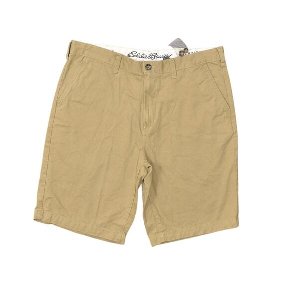 Eddie Bauer Other - Eddie Bauer Beige Bermuda Shorts Cotton Size 36 Men's Solid Zip Legendwash